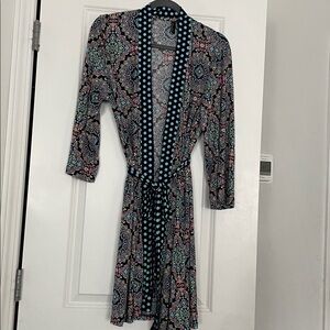 Cynthia Rowley Kimono Robe Size L Multicolor Patterned Paisley Polka Dots